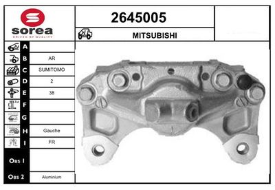EAI 2645005 Тормозной суппорт  для MITSUBISHI GTO (Митсубиши Гто)
