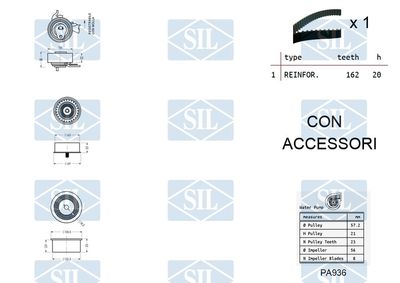 SET POMPA APA + CUREA DINTATA Saleri SIL K2PA936 1
