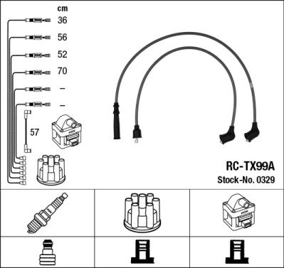 Комплект проводов зажигания NGK 0329 для VW TARO