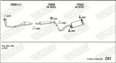 Изпускателна система WALKER VWK014882AB