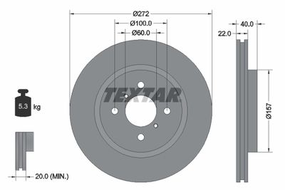 TEXTAR 92255303 Тормозные диски для SUZUKI SWIFT