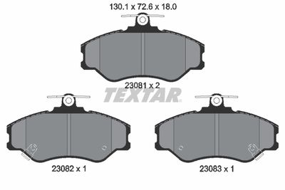 Комплект тормозных колодок, дисковый тормоз TEXTAR 2308101 для HYUNDAI PORTER