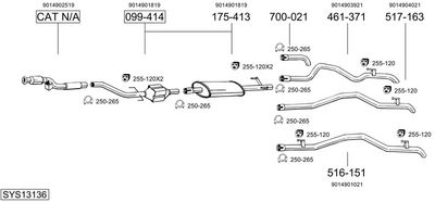 SISTEM DE ESAPAMENT BOSAL SYS13136