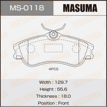 Комплект тормозных колодок MASUMA MS-0118 для PEUGEOT 307