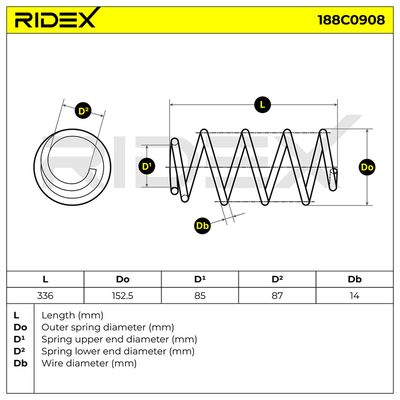 пружина за ходовата част RIDEX 188C0908