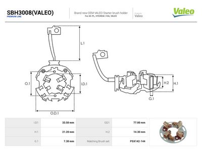 AS-PL - Držiak, uhlíkový zberač , SBH3008(VALEO)