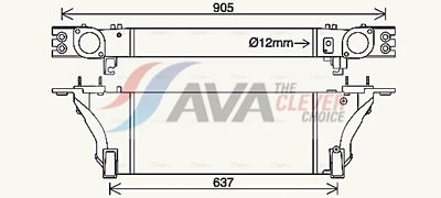 интеркулер (охладител за въздуха на турбината) AVA Clever Choice DN4455
