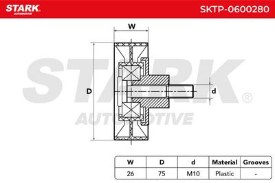 обтящна ролка, пистов ремък STARK SKTP-0600280