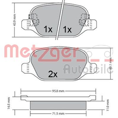 Brake Pad Set, disc brake 1170680