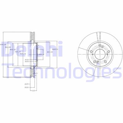DELPHI BG3851 Тормозные диски  для HONDA ACCORD (Хонда Аккорд)