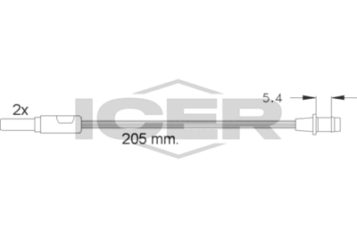 предупредителен контактен сензор, износване на накладките ICER 610185 E C