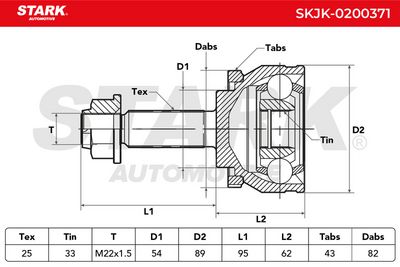 каре комплект, полуоска STARK SKJK-0200371