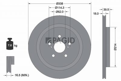 спирачен диск PAGID 56252NHC