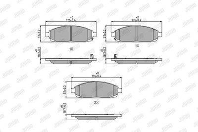 BREMSBELAGSATZ SCHEIBENBREMSE JURID 573340J 1