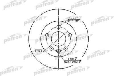 Тормозной диск PATRON PBD1596 для VW TRANSPORTER