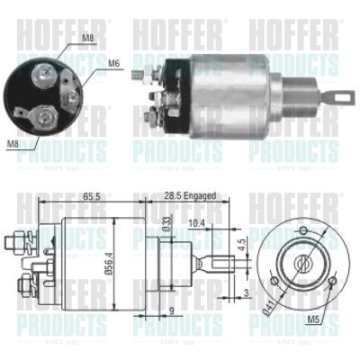 Тяговое реле, стартер HOFFER 46164 для DAEWOO NEXIA