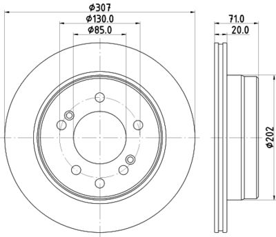 Тормозной диск HELLA 8DD 355 122-211 для SSANGYONG STAVIC