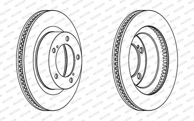 Brake disc Voor Links/Rechts past: LEXUS LX  TOYOTA LAND CRUISER 200 4.5D-5.7 08.07-