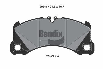 Комплект тормозных колодок, дисковый тормоз BENDIX Braking BPD2440 для PORSCHE CAYENNE