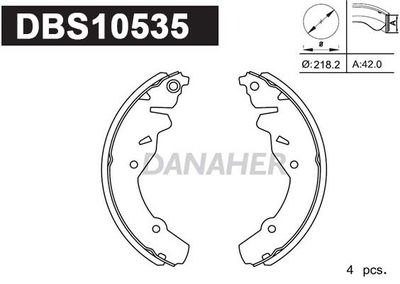 Комплект тормозных колодок DANAHER DBS10535 для CHRYSLER DAYTONA
