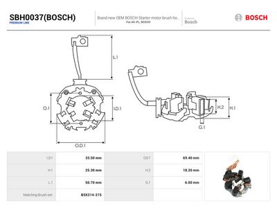AS-PL - Držiak, uhlíkový zberač VW , SBH0037(BOSCH)