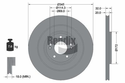 спирачен диск BENDIX Braking BDS2348