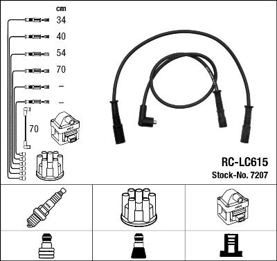 Комплект проводов зажигания NGK 7207 для LANCIA Y10