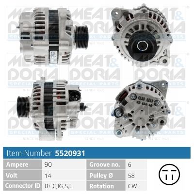 Генератор MEAT & DORIA 5520931 для OPEL FRONTERA