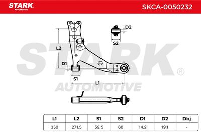 носач, окачване на колелата STARK SKCA-0050232