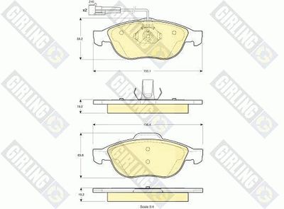 GIRLING 6113372 Тормозные колодки и сигнализаторы для ALFA ROMEO 156 (932_) 2.4 JTD (932B1) GIRLING 6113372 Тормозные колодки и сигнализаторы для ALFA ROMEO 156 (932_) 2.4 JTD (932B1)