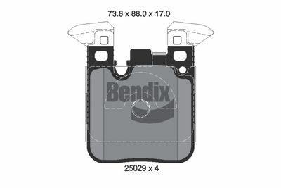 Kit de plaquettes de frein, frein à disque BENDIX Braking