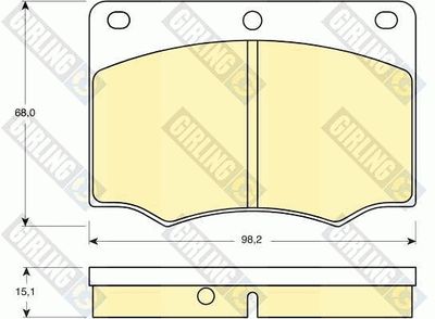 Комплект тормозных колодок, дисковый тормоз GIRLING 6106741 для FORD CONSUL