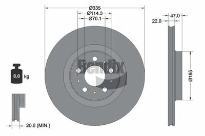 спирачен диск BENDIX Braking BDS2356