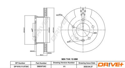 Tarcza hamulcowa DR!VE+ DBD0735C