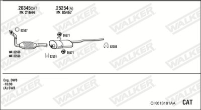 Układ wydechowy WALKER CIK013181AA