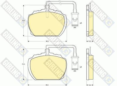 Комплект тормозных колодок, дисковый тормоз GIRLING 6107836 для RELIANT SCIMITAR