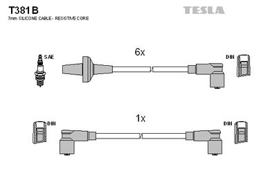 Комплект проводов зажигания TESLA T381B для VOLVO 260