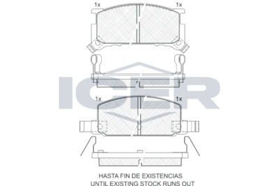 Комплект тормозных колодок, дисковый тормоз ICER 180585 для SUBARU LEONE