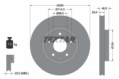 Тормозной диск TEXTAR 92326203 для MAZDA CX-30