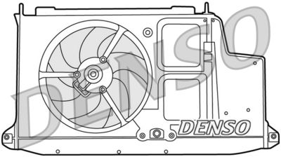 Вентилятор, охлаждение двигателя DENSO DER21012 для PEUGEOT 206