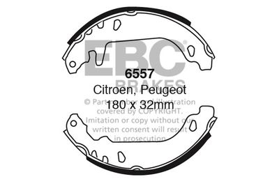 Комплект тормозных колодок EBC Brakes 6557 для PEUGEOT 306