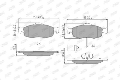 BREMSBELAGSATZ SCHEIBENBREMSE JURID 571522J 1