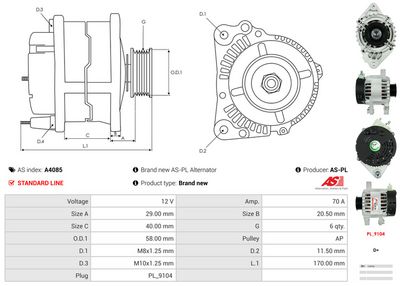 GENERATOR / ALTERNATOR AS-PL A4085 4