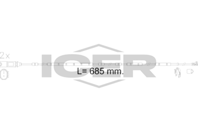 предупредителен контактен сензор, износване на накладките ICER 610618 E C