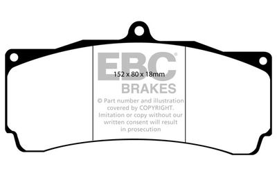 комплект спирачно феродо, дискови спирачки EBC Brakes DP3006C