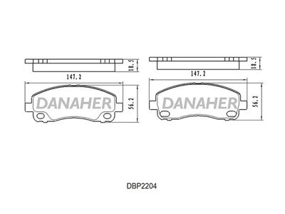 Комплект тормозных колодок, дисковый тормоз DANAHER DBP2204 для VW TARO