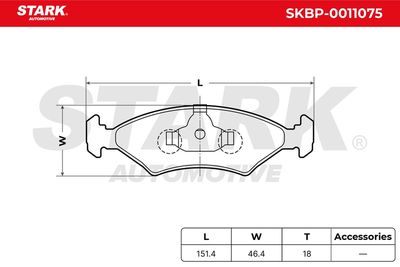 комплект спирачно феродо, дискови спирачки STARK SKBP-0011075