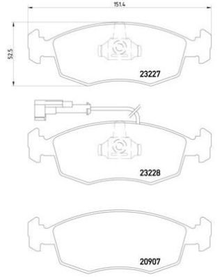 Комплект тормозных колодок, дисковый тормоз BREMBO P 23 076 для FIAT PALIO
