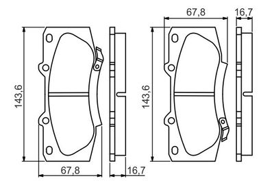 Комплект тормозных колодок, дисковый тормоз BOSCH 0 986 495 352 для TOYOTA HILUX