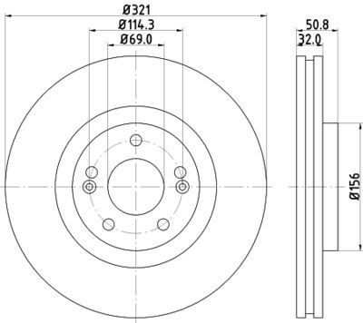 Тормозной диск HELLA 8DD 355 116-731 для HYUNDAI ix55